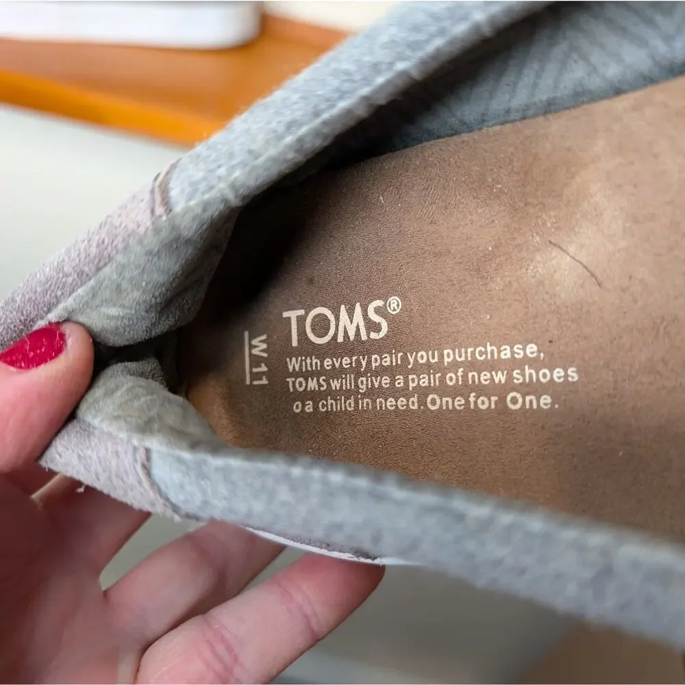 Toms Altaire Grey Wool Slip on Sneakers Size 11